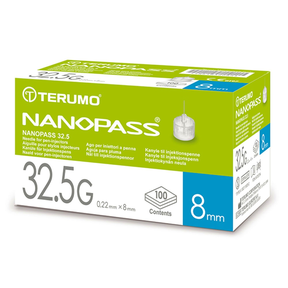 [TER TN32508M] NANOPASS 32.5G Pen-Nadeln 0,22 x 8 mm (100 Stck.)