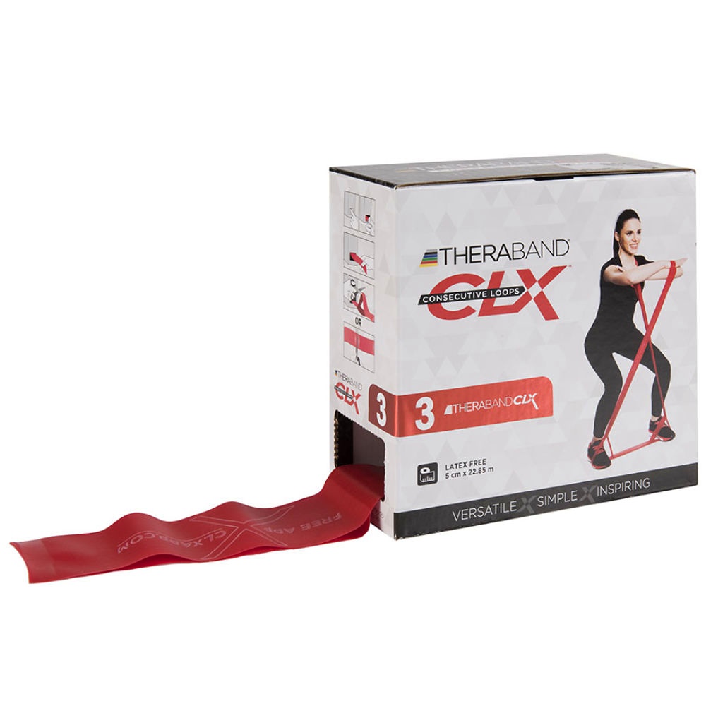 [THB 12779] TheraBand CLX Band ca. 22 m Mittel - rot