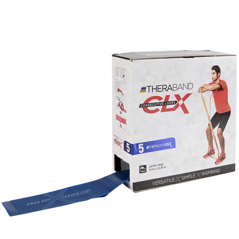 [THB 12781] TheraBand CLX Band ca. 22 m Extra stark - blau