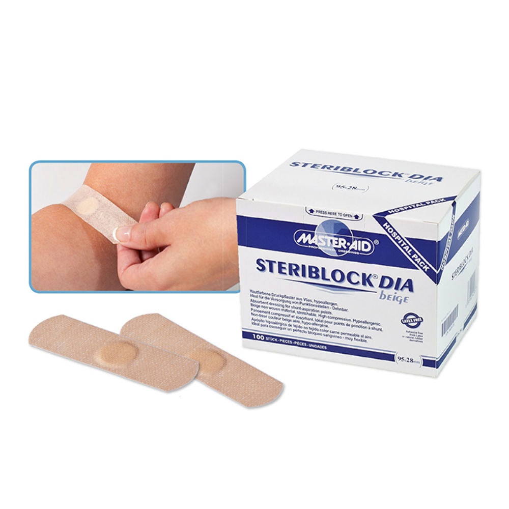 STERIBLOCK DIA Wundauflagen beige Steril 95 x 28 mm (100 Stck.)