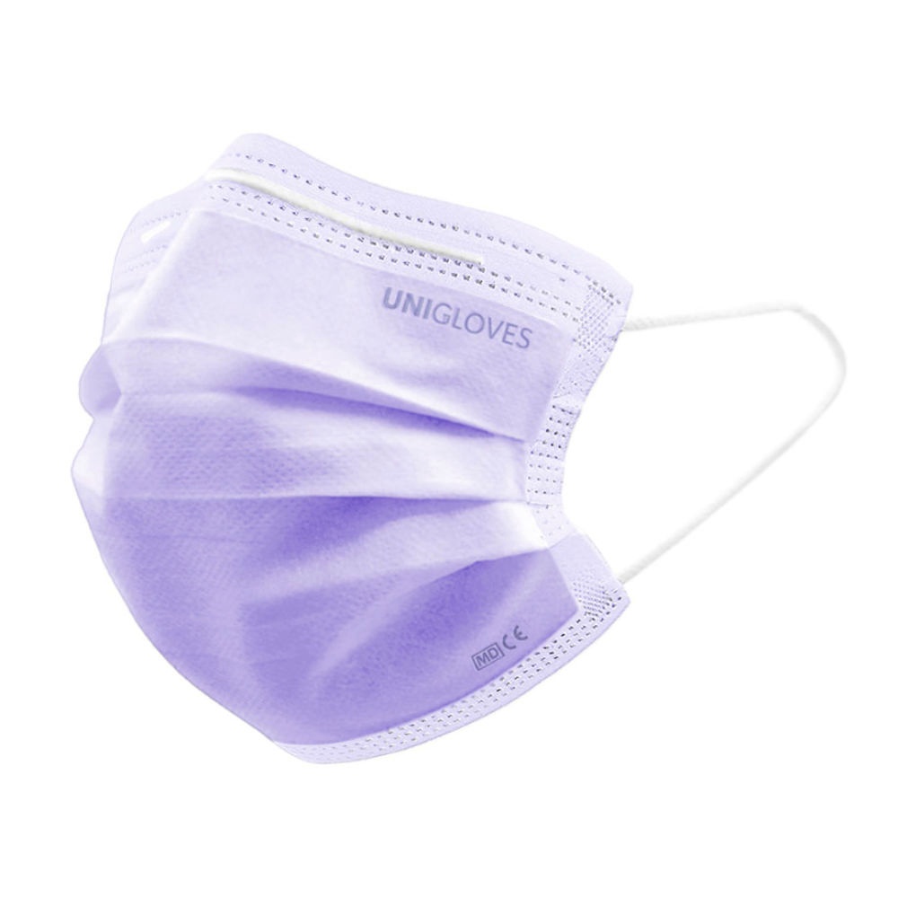 Einmal-Mundschutz Profil Plus Mit Gummizug, violett (50 Stck.)