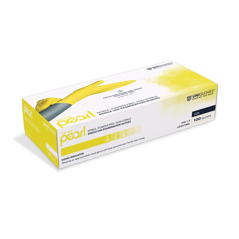 [UGV 4505] Yellow Pearl Nitril U.-Handschuhe Gr. XL, gelb