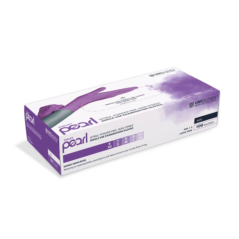 [UGV 4803] Violet Pearl Nitril U.-Handschuhe Gr. M