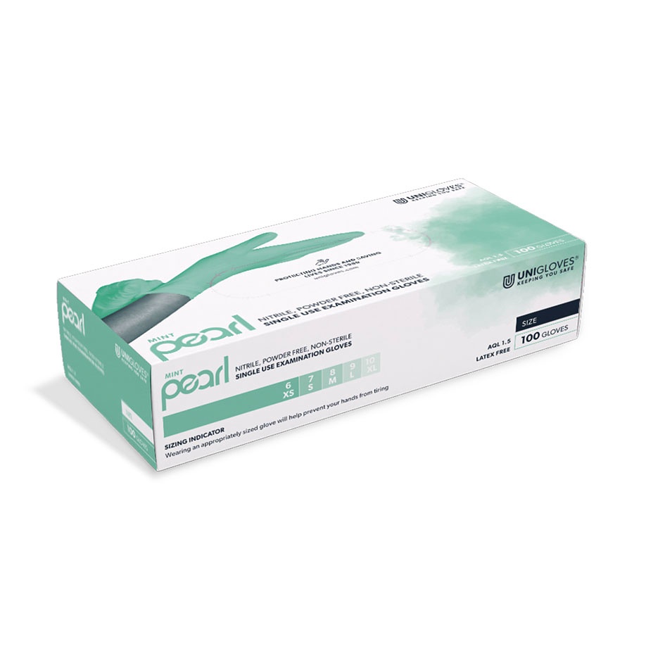 Mint Pearl Nitril U.-Handschuhe Gr. L Unsteril puderfrei mint (100 Stck.)
