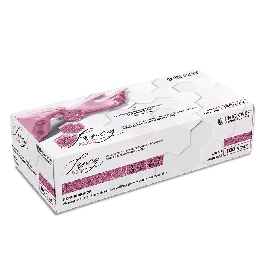 Unigloves FANCY ROSE Nitril U.-Handschuhe Gr. XS (100 Stck.)