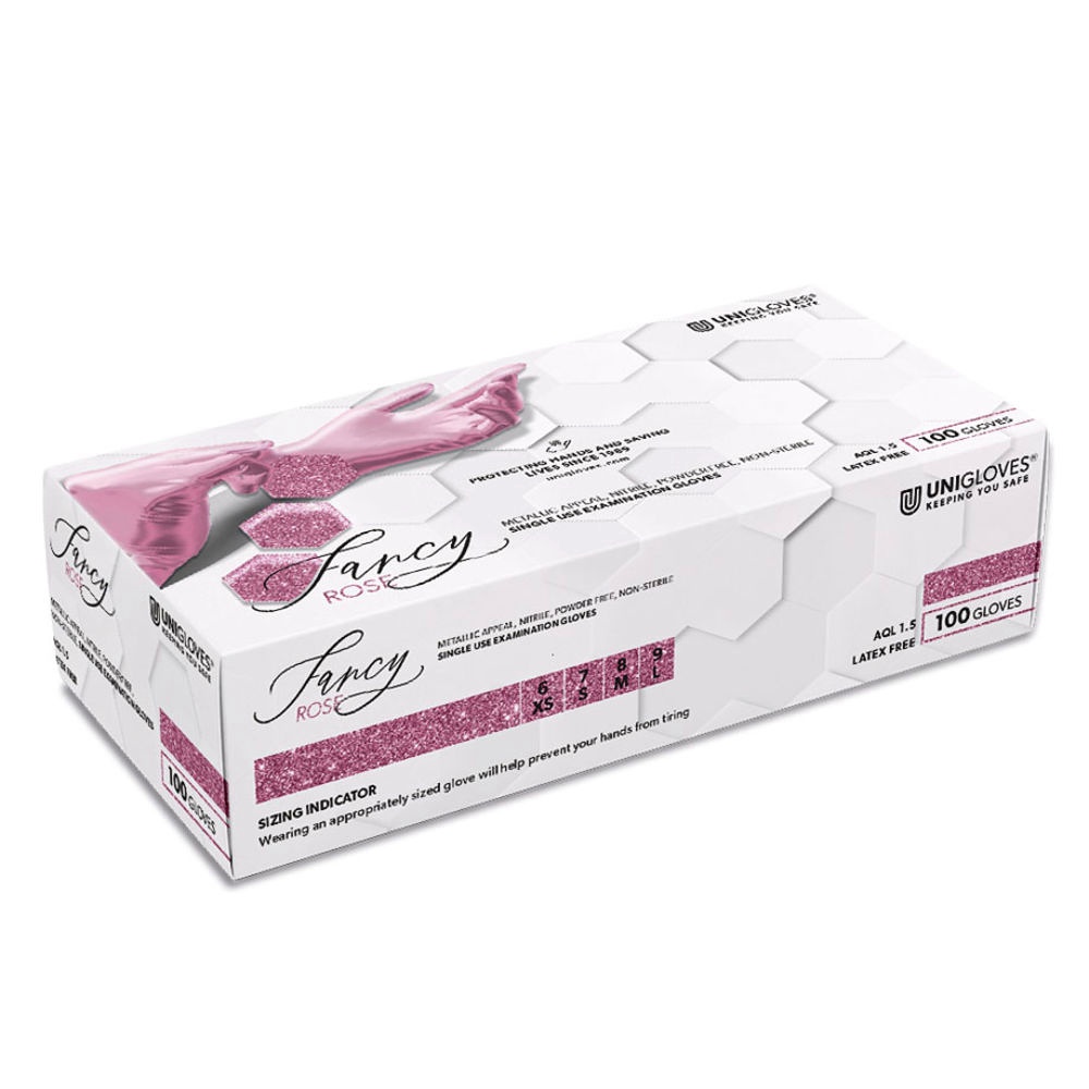 Unigloves FANCY ROSE Nitril U.-Handschuhe Gr. S (100 Stck.)