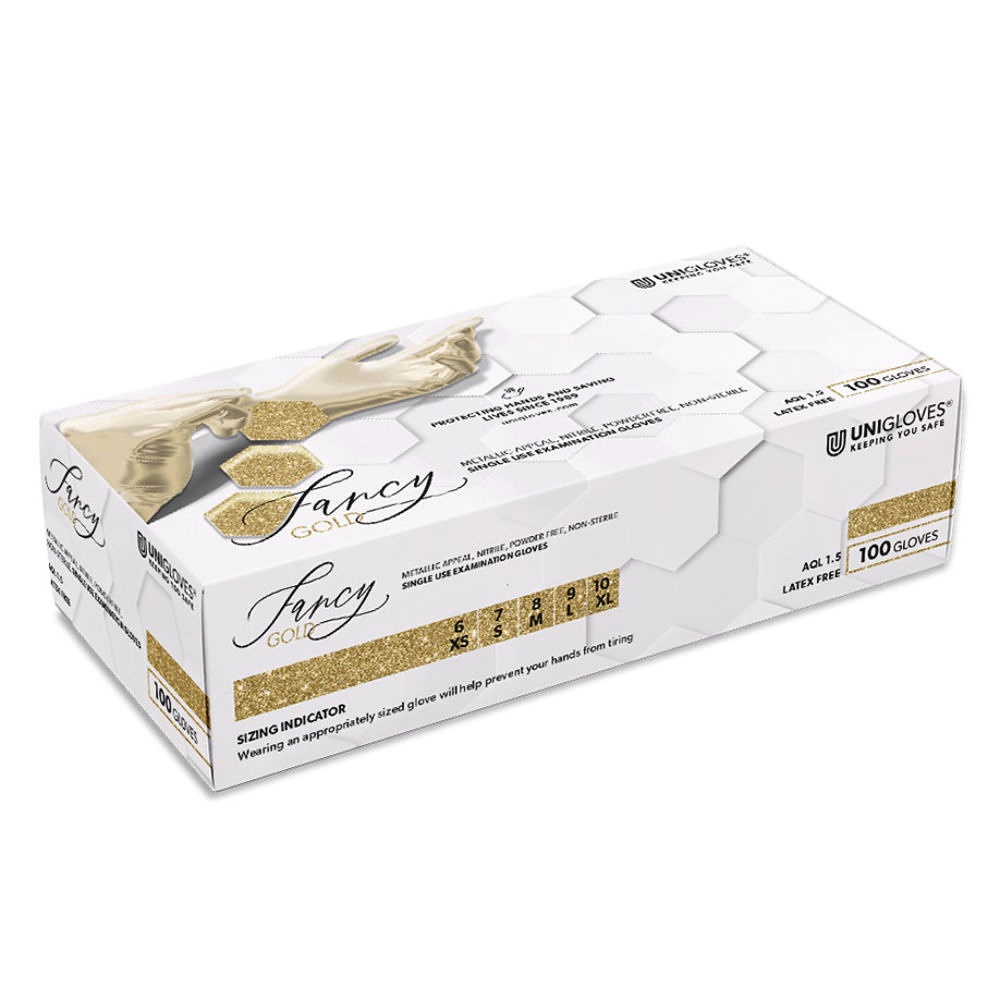 [UGV 7513] Unigloves FANCY GOLD Nitril U.-Handschuhe Gr. M (100 Stck.)