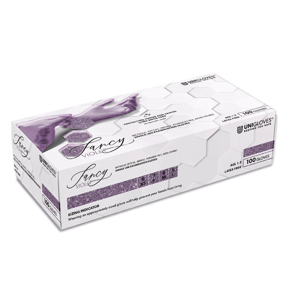 Unigloves FANCY VIOLET Nitril U.-Handschuhe Gr. M (100 Stck.)