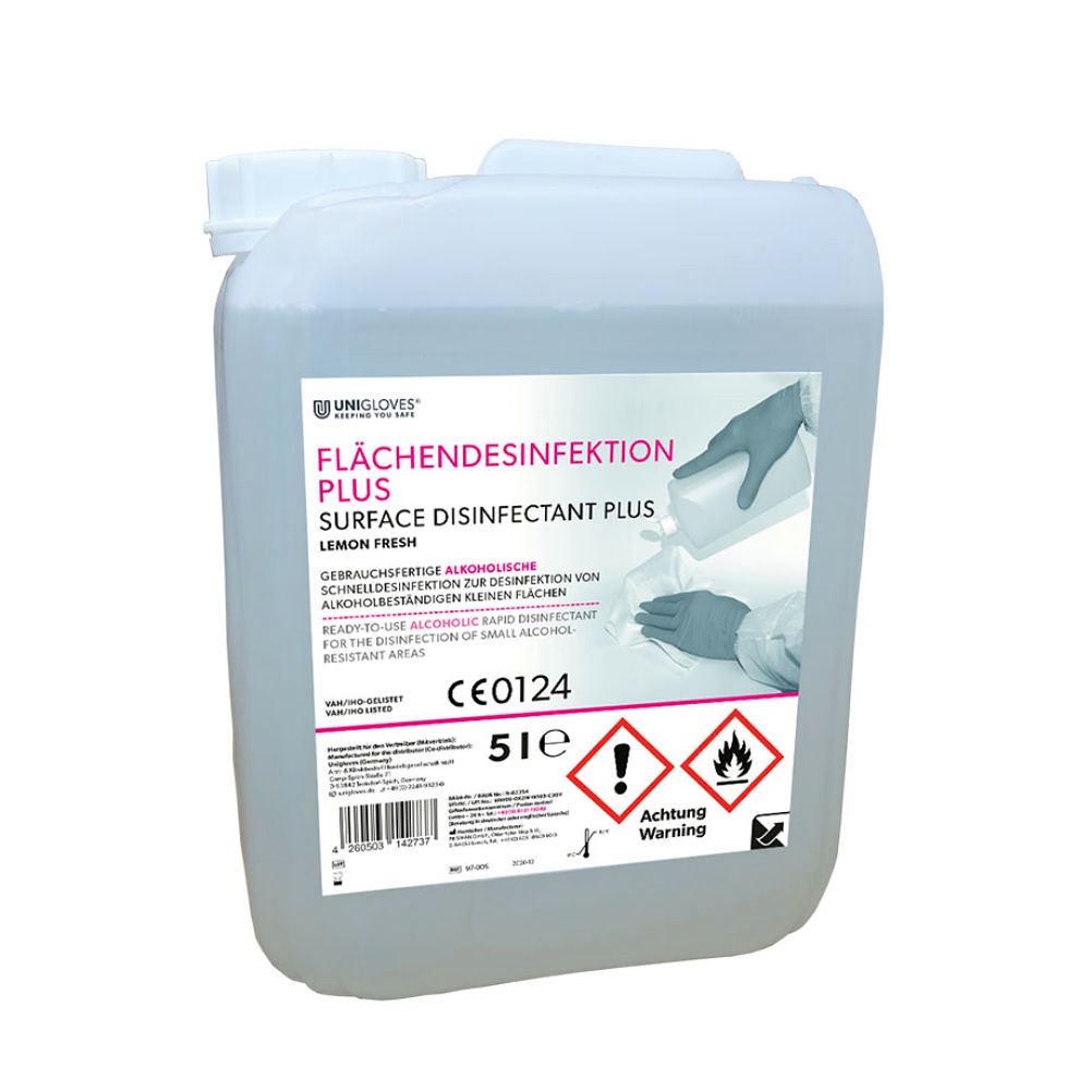 [UGV 97-005] Unigloves Flächendesinfektion PLUS 5 Ltr., lemonfresh