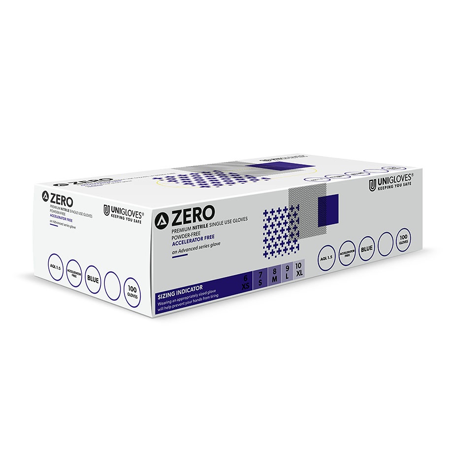 [UGV GM0051] Unigloves ZERO Nitril U.-Handschuhe Gr. XS unsteril, puderfrei (100 Stck.)