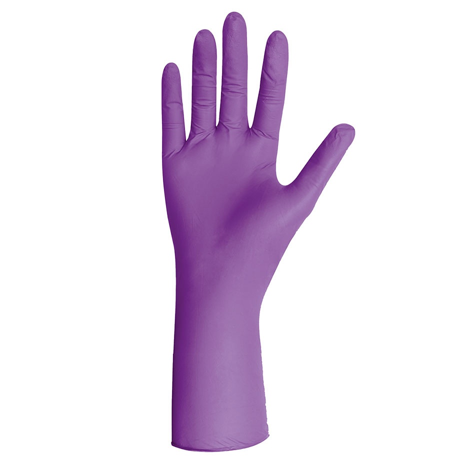 [UGV GM0071] STRONGHOLD+ Nitril U.-Handschuhe Gr. XS Unsteril puderfrei lila extra lang (100)