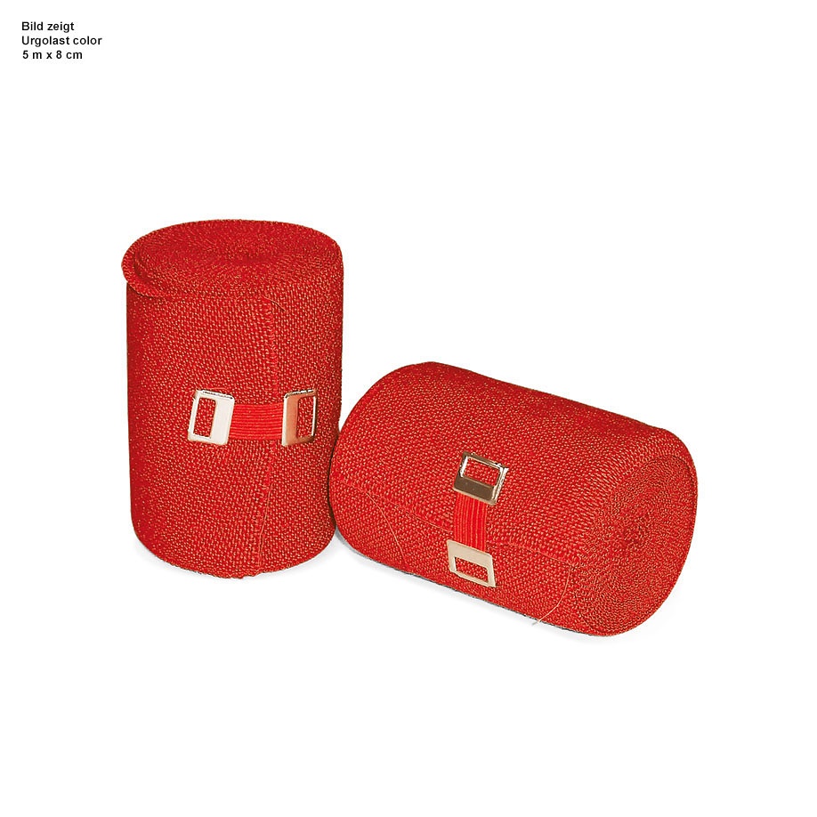 [URG 510767] Urgolast color Kurzzugbinden, rot 5 m x 10 cm (10 Stck.)