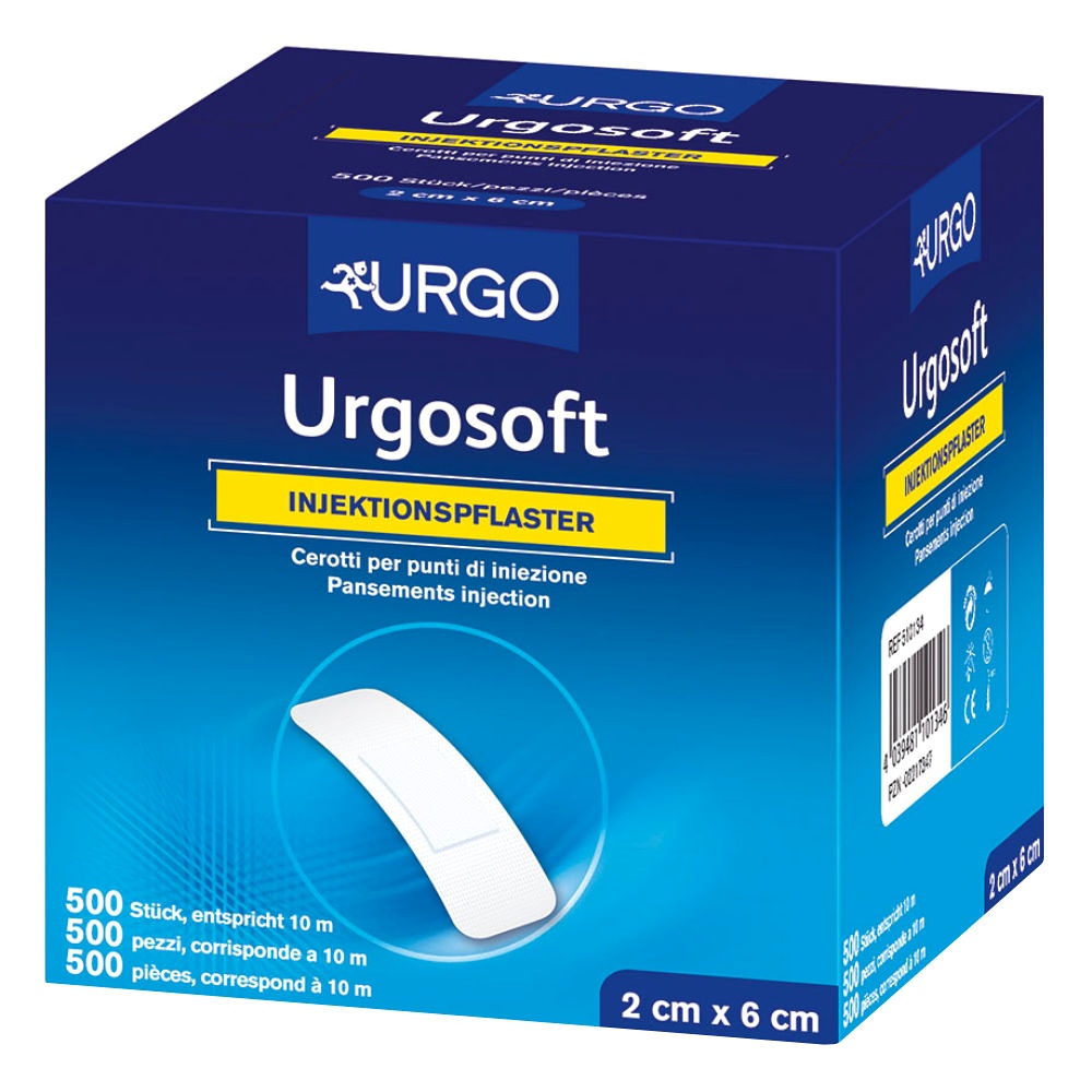 [URG 601535] Urgosoft Injektionspflaster, 2 x 4 cm Weiß, rundum klebend (500 Stck.)
