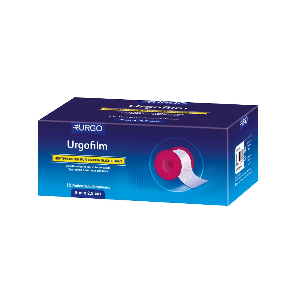 [URG 754136] Urgofilm Rollenpflaster, transparent 5 m x 2,5 cm, ohne Schutzring (12 Rl.)