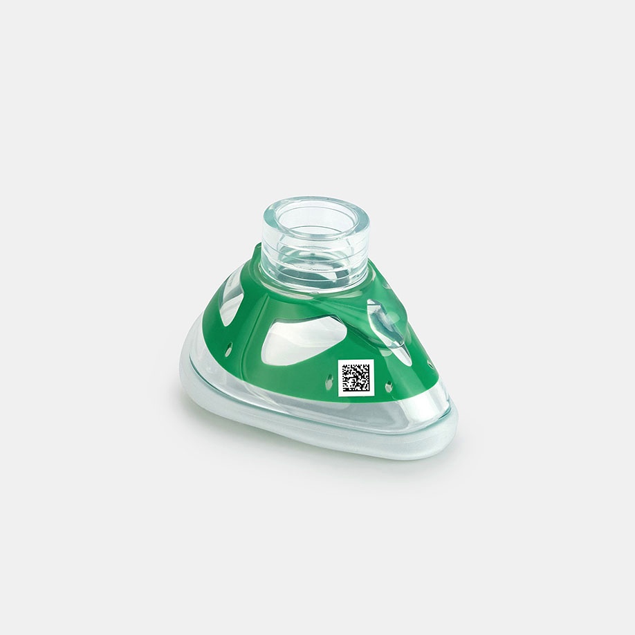 [VBM 3565222] Bi-Maske Gr. 2 für Kinder, klein 22 mm I.D., grün, mit Silikonlippe