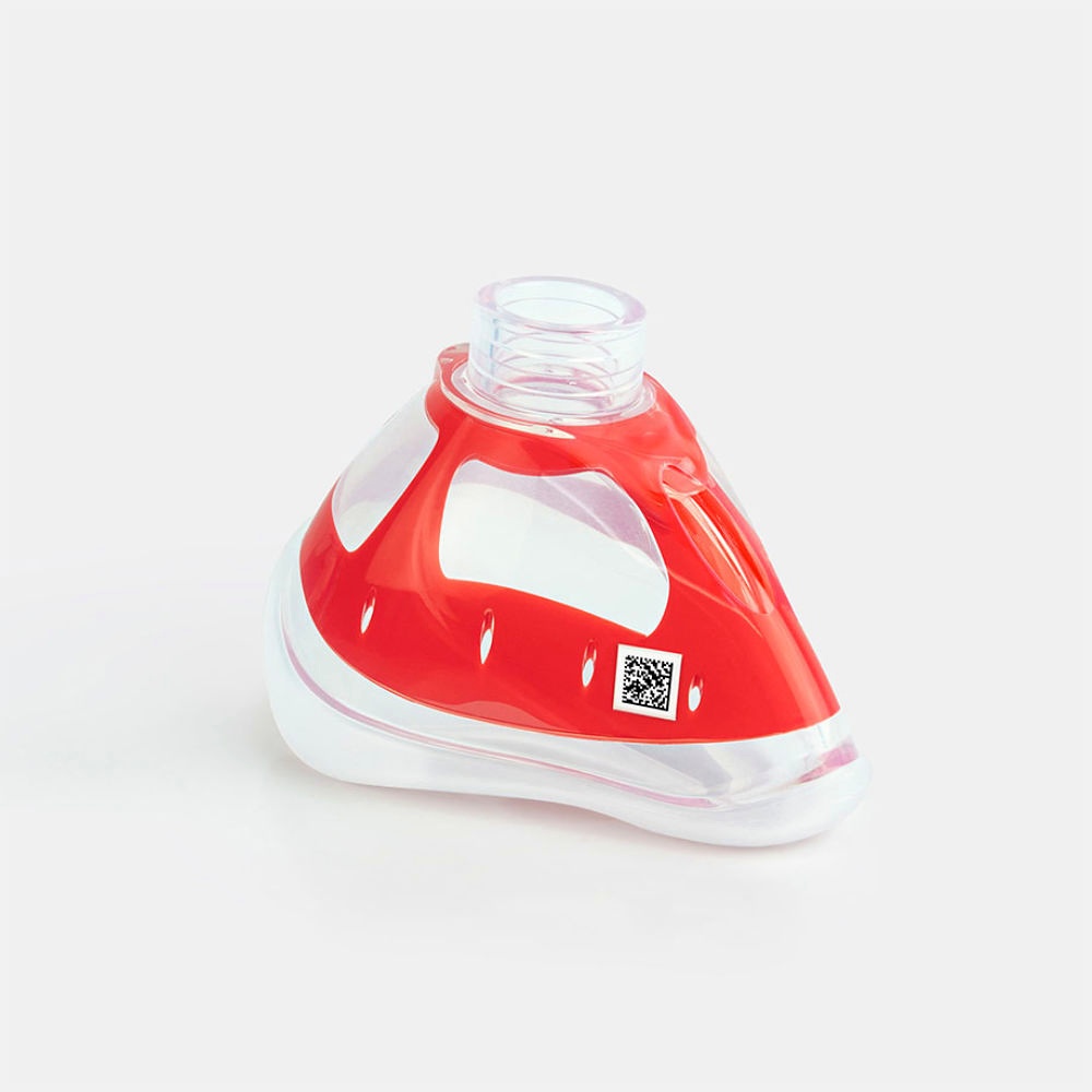 Bi-Maske Gr. 4 für Erwachsene, klein 22 mm I.D., rot, mit Silikonlippe
