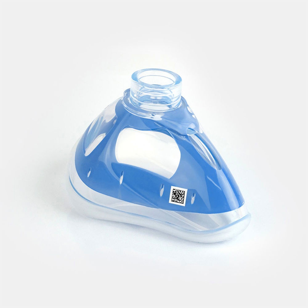 Bi-Maske Gr. 6 für Erwachsene Groß, 22 mm I.D., blau, mit Silikonlippe