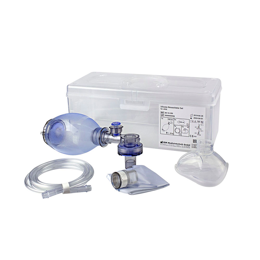 [VBM 8810290] Silikon-Beatmungsbeutel-Set Kinder, M