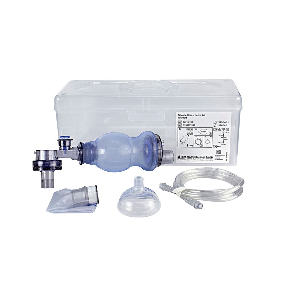[VBM 8810390] Silikon-Beatmungsbeutel-Set Babys, M