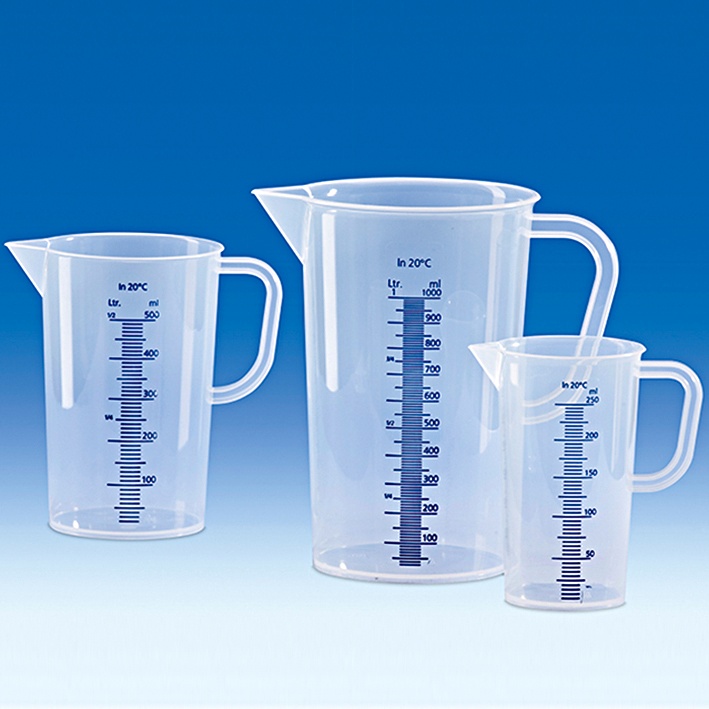 [VIT 441081] Messbecher, PP, erhabene blaue Skala 500 ml