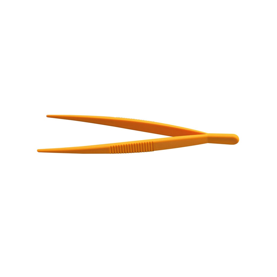 Pinzette, POM, gelb, stumpf, elastisch Länge 115 mm