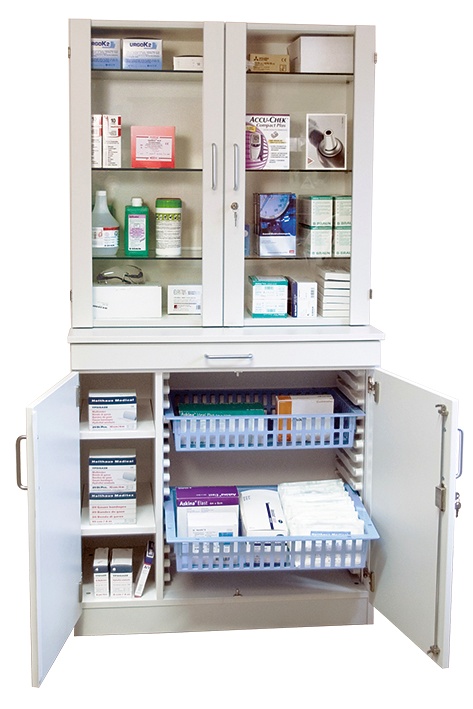 Medikamenten- und Verbandmittelschrank, x 48 cm, w