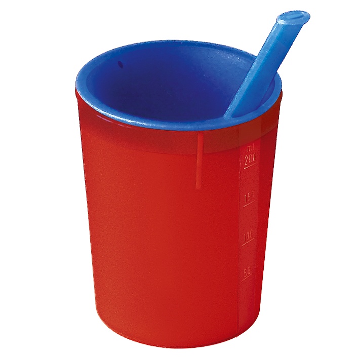 Medizinische Trinkhilfe rot-blau 200 ml