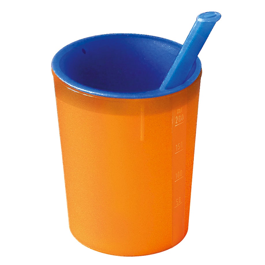 Medizinische Trinkhilfe orange-blau 200 ml