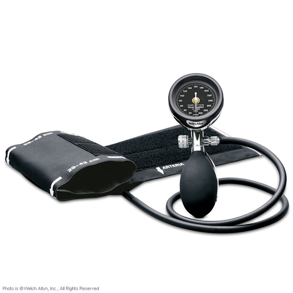 DuraShock Blutdruckmessgerät DS55 Schwarz, Ø 50 mm, verchromt, 1-Schlauch