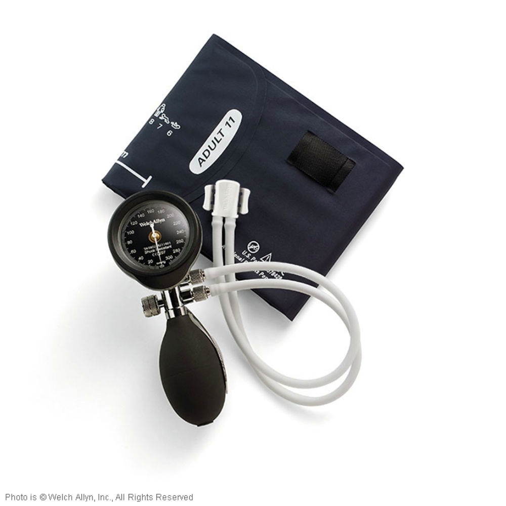 [WLA DS-5502-189] DuraShock Blutdruckmessgerät DS55 Schwarz, Ø 50 mm, verchromt, 2-Schlauch
