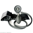 DuraShock Blutdruckmessgerät DS55 Schwarz, Ø 50 mm, verchromt, 2-Schlauch