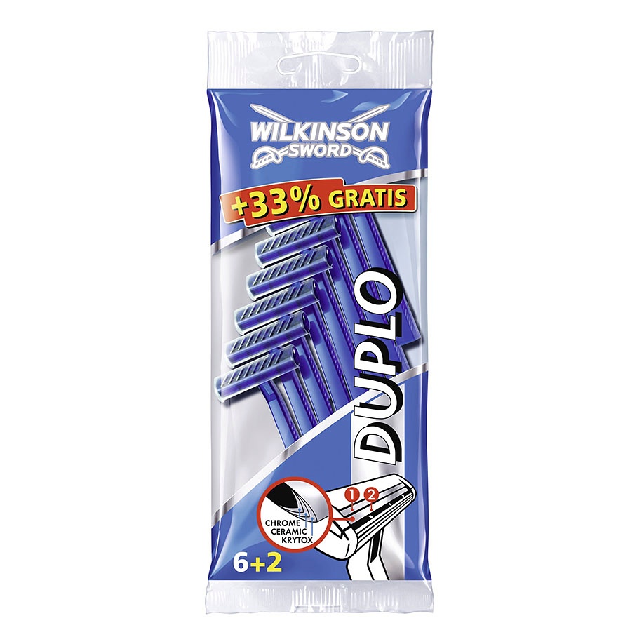 [WLS 7000805G] Einmal-Rasierer Wilkinson Duplo Unsteril, zweischneidig (6+2 Stck.)