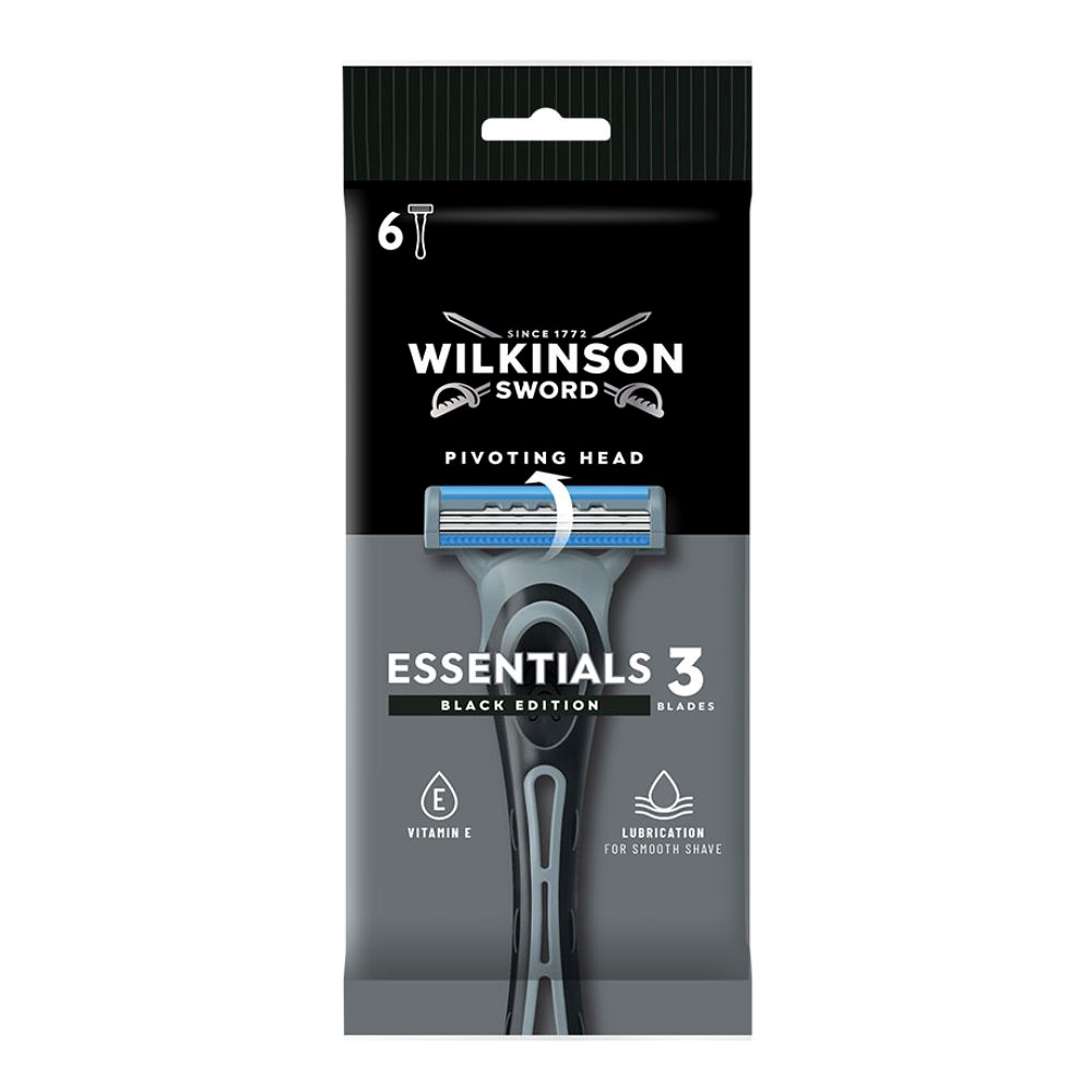 [WLS W950106800] Einmal-Rasierer Wilkinson Essentials 3 Black Edition (6 Stck.)