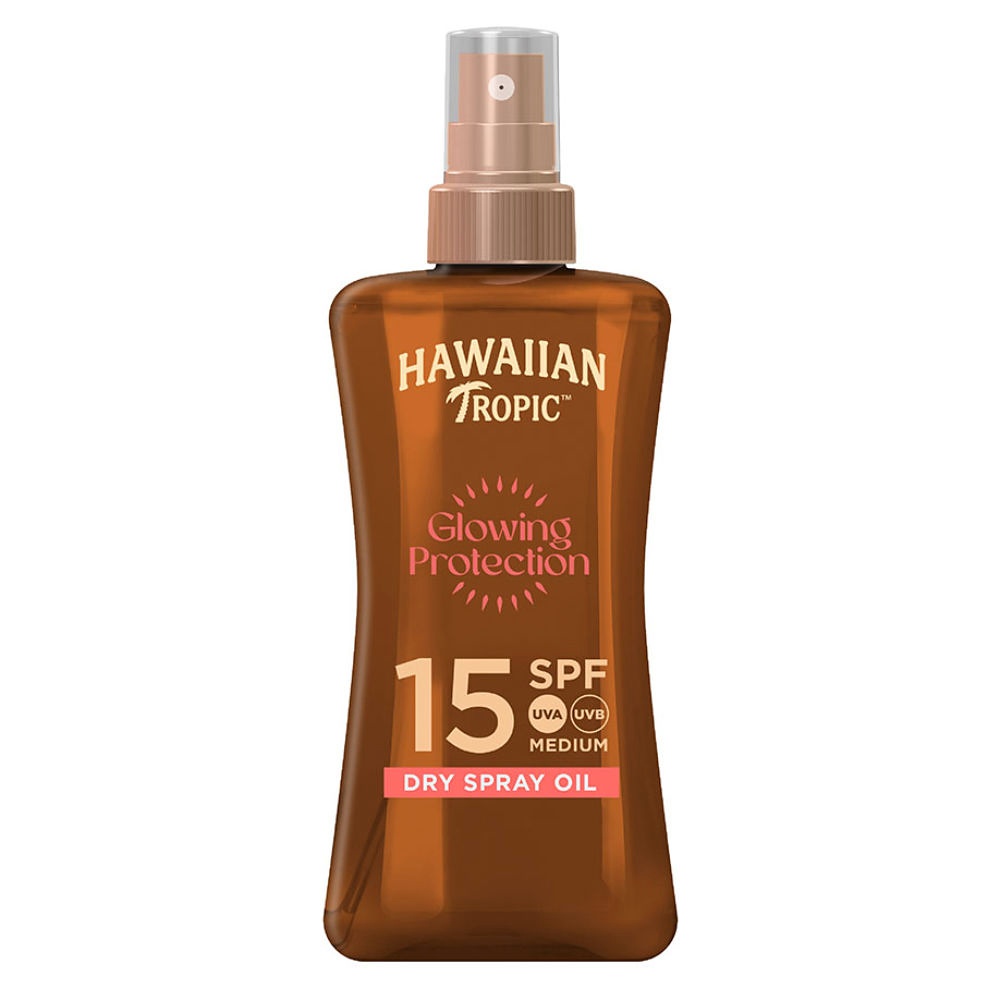 [WLS Y302233400] Hawaiian Tropic Glowing Protection Dry Spray Oil 200 ml LSF 15