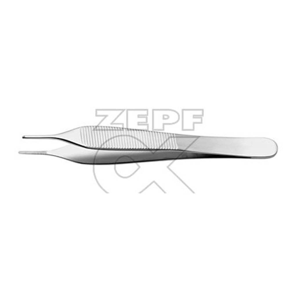 [ZEP 10-1708-12] Anat. Mini-Pinzette nach ADSON, gerade Kreuzgerieft, 12 cm