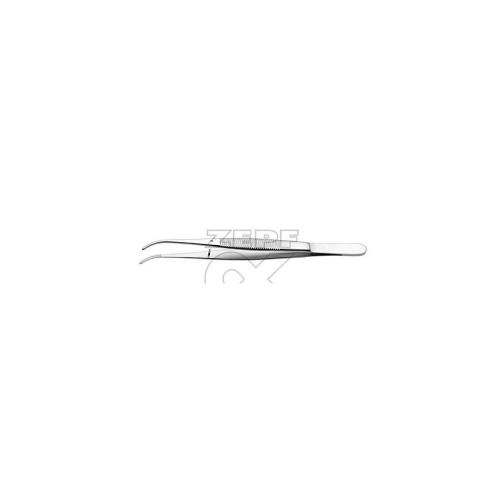 Semken Pinzette, gerieft, gebogen 12,5 cm