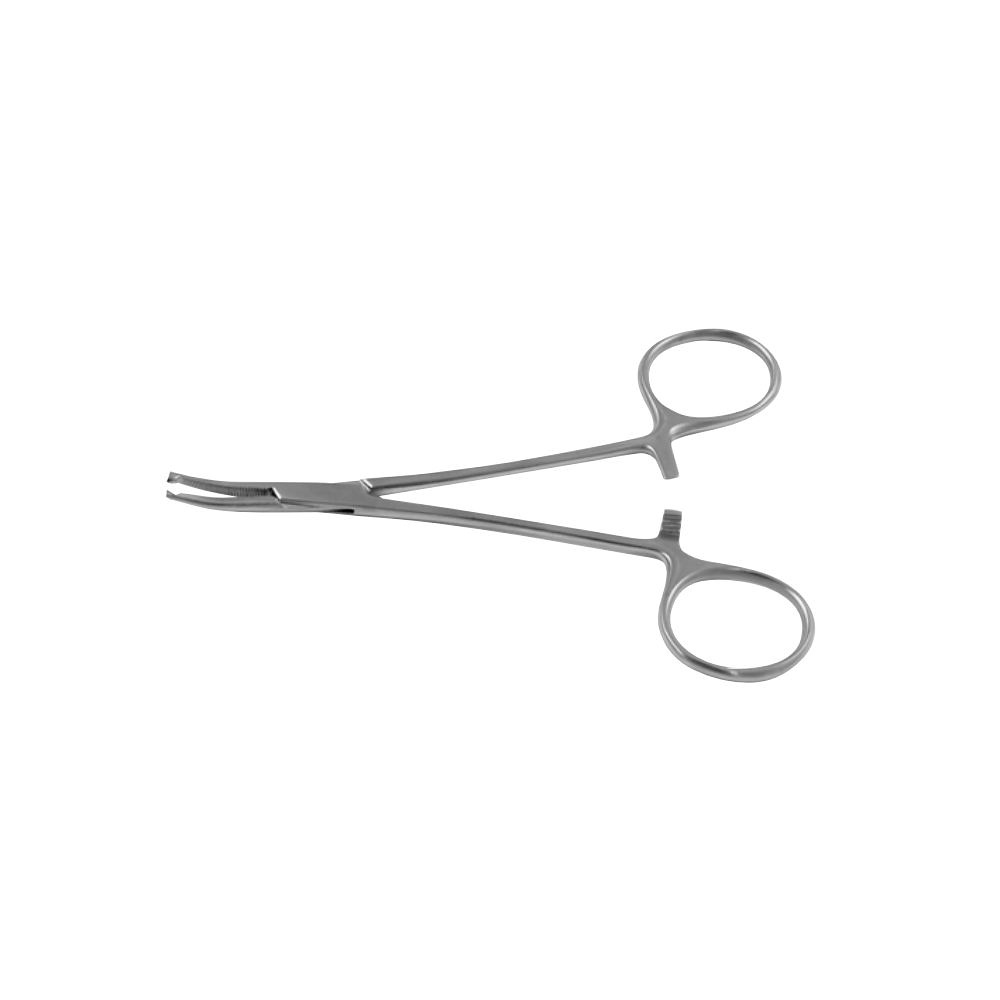 Halsted Mosquito Arterienklemme 1 x 2 Zähne, gebogen, gerieft, 12,5 cm