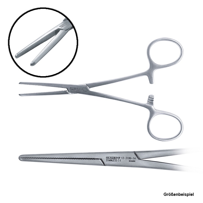ROCHESTER PEAN Arterienklemme, gerade Gerieft, 16 cm