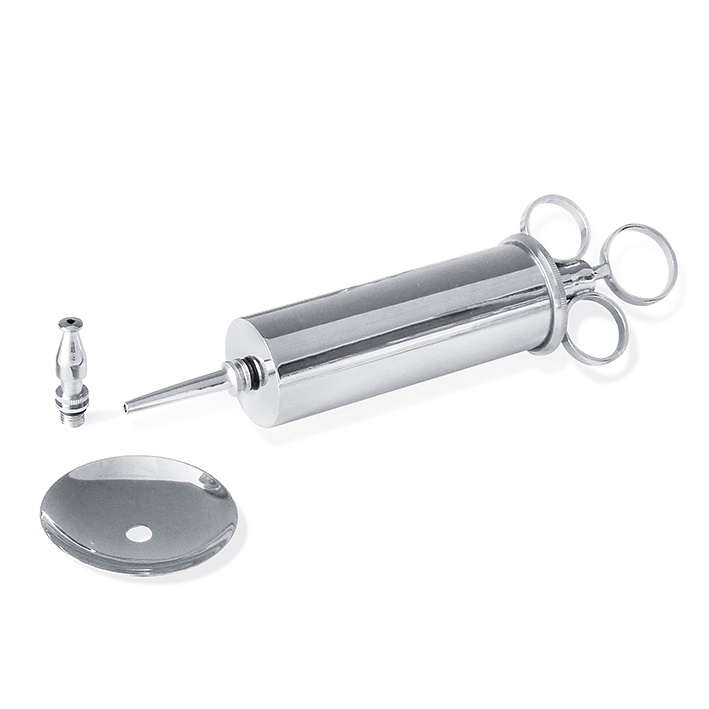 Reiner Ganzmetall-Ohrenspritze 75 ml Mit 2 Aufsätzen und 1 Schutzteller