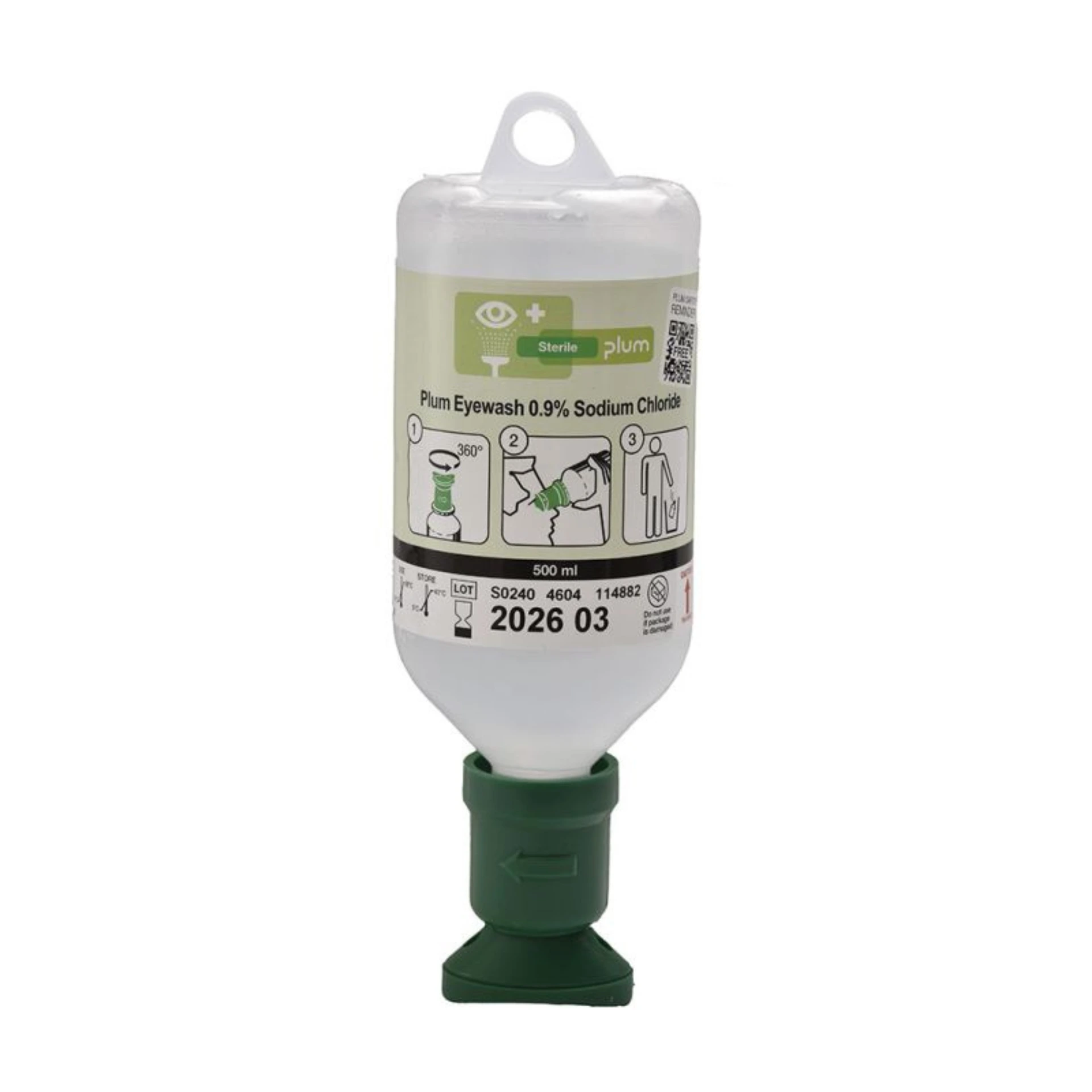 Plum Augenspülflasche 500 ml (0,9 % Natriumchloridlösung)
