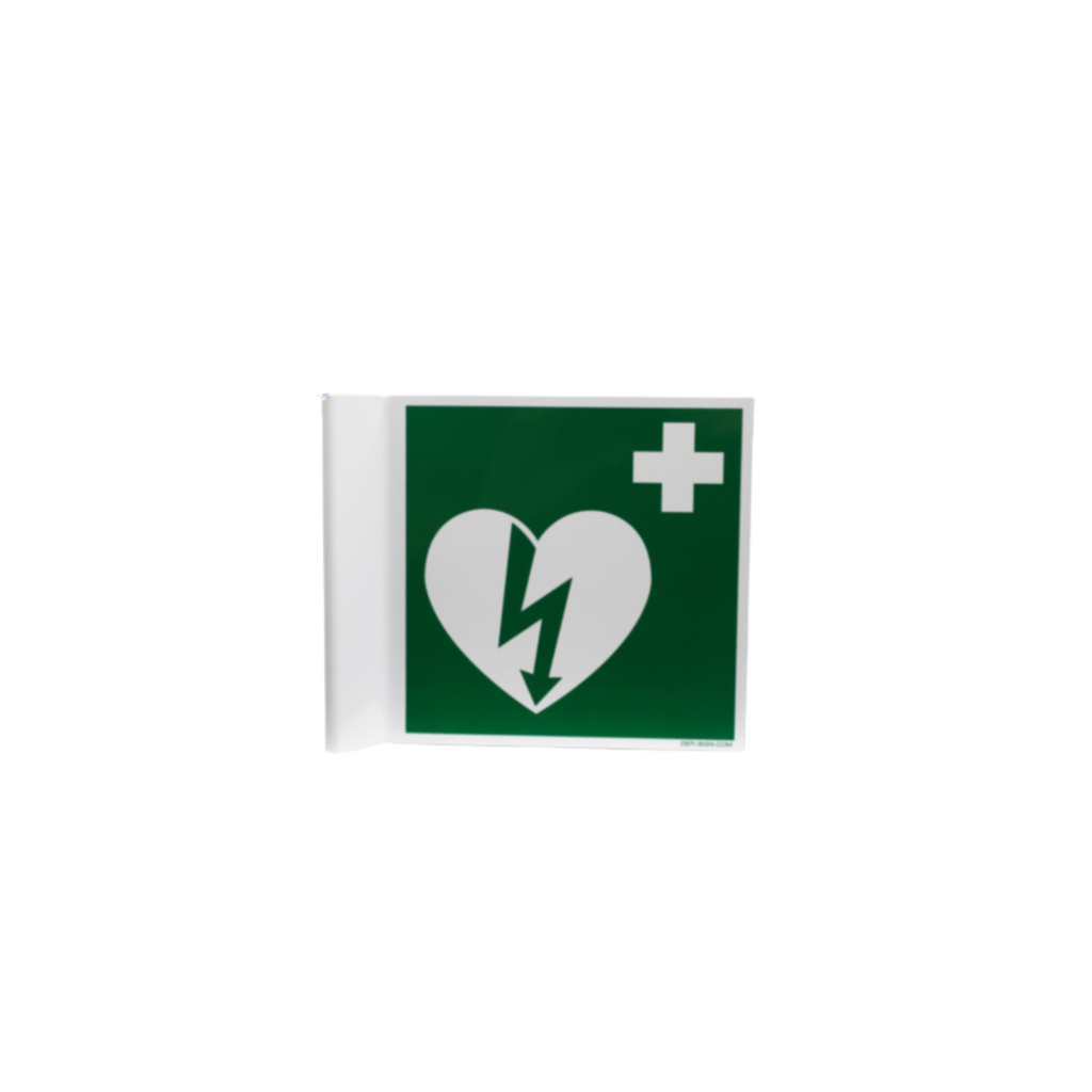 Rettungszeichen E010 (AED) Fahnenschild